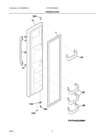 02 - Freezer Door parts for Frigidaire Refrigerator FFHS2622MBNA from AppliancePartsPros.com