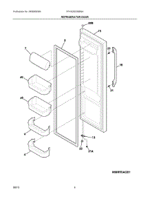 03 - Refrigerator Door parts for Frigidaire Refrigerator FFHS2622MBNA from AppliancePartsPros.com