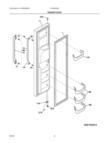02 - Freezer Door parts for Frigidaire Refrigerator FFHS2622MBQA from AppliancePartsPros.com