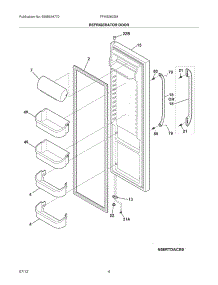 05 - Refrigerator Door parts for Frigidaire Refrigerator FFHS2622MHB from AppliancePartsPros.com