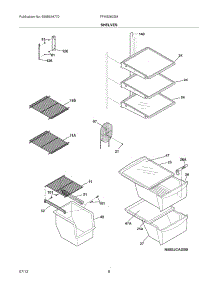 09 - Shelves parts for Frigidaire Refrigerator FFHS2622MHB from AppliancePartsPros.com