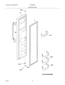 03 - Freezer Door parts for Frigidaire Refrigerator FFHS2622MHH from AppliancePartsPros.com