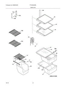 09 - Shelves parts for Frigidaire Refrigerator FFHS2622MSL from AppliancePartsPros.com