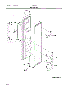 02 - Freezer Door parts for Frigidaire Refrigerator FFHS2622MSXA from AppliancePartsPros.com