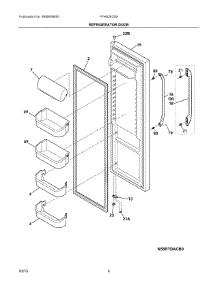 03 - Refrigerator Door parts for Frigidaire Refrigerator FFHS2622MSYA from AppliancePartsPros.com