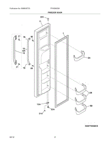 03 - Freezer Door parts for Frigidaire Refrigerator FFHS2622MWC from AppliancePartsPros.com