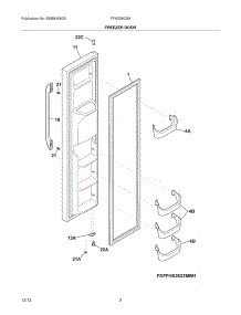 03 - Freezer Door parts for Frigidaire Refrigerator FFHS2622MWF from AppliancePartsPros.com