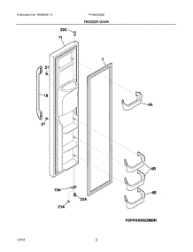 02 - Freezer Door parts for Frigidaire Refrigerator FFHS2622MWLA from AppliancePartsPros.com