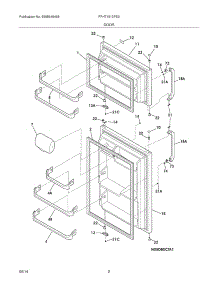 03 - Doors parts for Frigidaire Refrigerator FFHT1513PS3 from AppliancePartsPros.com