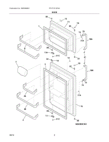 02 - Door parts for Frigidaire Refrigerator FFHT1513PS4 from AppliancePartsPros.com