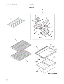 04 - Shelves parts for Frigidaire Refrigerator FFHT1514QW4 from AppliancePartsPros.com