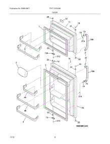 03 - Doors parts for Frigidaire Refrigerator FFHT1515LW8 from AppliancePartsPros.com