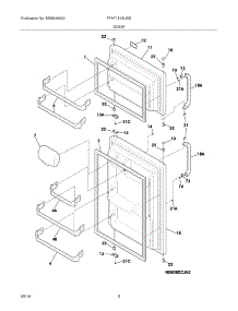 03 - Door parts for Frigidaire Refrigerator FFHT1515LWB from AppliancePartsPros.com