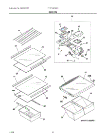04 - Shelves parts for Frigidaire Refrigerator FFHT1521QW4 from AppliancePartsPros.com
