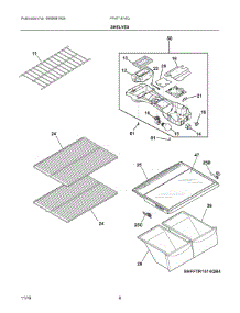 04 - Shelves parts for Frigidaire Refrigerator FFHT1614QB4 from AppliancePartsPros.com