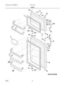 02 - Door parts for Frigidaire Refrigerator FFHT1621QW2 from AppliancePartsPros.com