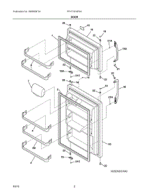 02 - Door parts for Frigidaire Refrigerator FFHT1816PS4 from AppliancePartsPros.com