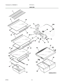 04 - Shelves parts for Frigidaire Refrigerator FFHT1817LWB from AppliancePartsPros.com
