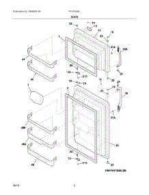 02 - Door parts for Frigidaire Refrigerator FFHT1826LBD from AppliancePartsPros.com