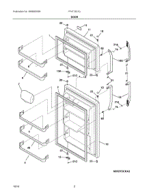 02 - Door parts for Frigidaire Refrigerator FFHT2021QB0 from AppliancePartsPros.com