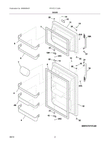 02 - Door parts for Frigidaire Refrigerator FFHT2117LB8 from AppliancePartsPros.com