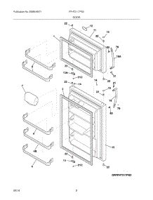 03 - Doors parts for Frigidaire Refrigerator FFHT2117PS3 from AppliancePartsPros.com