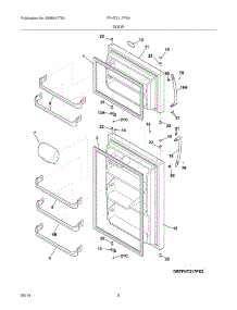 03 - Doors parts for Frigidaire Refrigerator FFHT2117PS4 from AppliancePartsPros.com