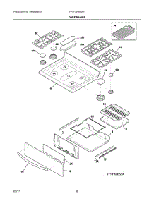 05 - Top / Drawer parts for Frigidaire Range FFLF3049SSA from AppliancePartsPros.com
