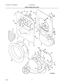 03 - Front Panel / Lint Filter parts for Frigidaire Dryer FFQE5000QW1 from AppliancePartsPros.com