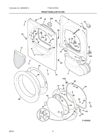 03 - Front Panel / Lint Filter parts for Frigidaire Dryer FFQE5100PW0 from AppliancePartsPros.com
