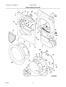 03 - Front Panel / Lint Filter parts for Frigidaire Dryer FFQE5100PW1 from AppliancePartsPros.com