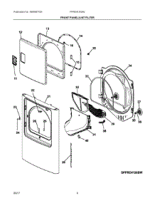03 - Front Panel / Lint Filter parts for Frigidaire Laundry Center FFRE4120SW from AppliancePartsPros.com