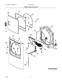 03 - Front Panel / Lint Filter parts for Frigidaire Laundry Center FFRG4120SW from AppliancePartsPros.com