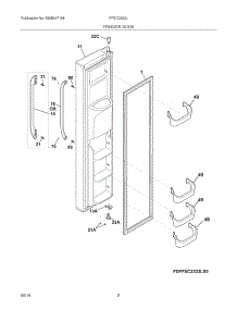 03 - Freezer Door parts for Frigidaire Refrigerator FFSC2323LEA from AppliancePartsPros.com