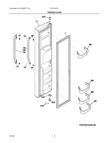 02 - Freezer Door parts for Frigidaire Refrigerator FFSC2323LEBA from AppliancePartsPros.com