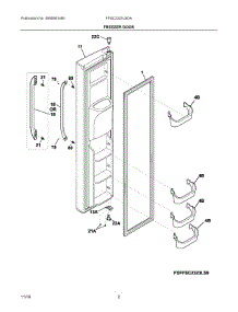 02 - Freezer Door parts for Frigidaire Refrigerator FFSC2323LSDA from AppliancePartsPros.com