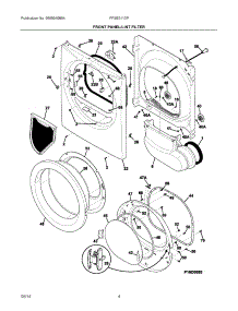 03 - Front Panel / Lint Filter parts for Frigidaire Dryer FFSE5115PW1 from AppliancePartsPros.com