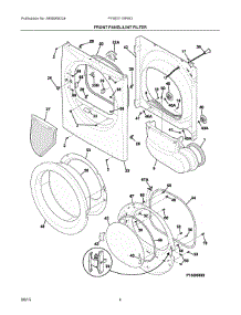 03 - Front Panel / Lint Filter parts for Frigidaire Dryer FFSE5115PW3 from AppliancePartsPros.com
