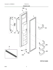 02 - Freezer Door parts for Frigidaire Refrigerator FFSS2314QP7A from AppliancePartsPros.com