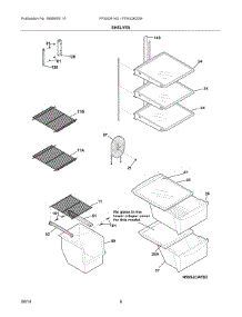 05 - Shelves parts for Frigidaire Refrigerator FFSS2614QP1A from AppliancePartsPros.com