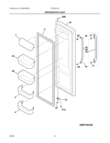 03 - Refrigerator Door parts for Frigidaire Refrigerator FFSS2614QP2A from AppliancePartsPros.com