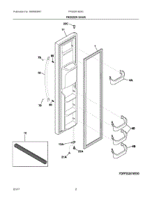 02 - Freezer Door parts for Frigidaire Refrigerator FFSS2618SS0 from AppliancePartsPros.com