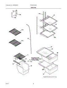 05 - Shelves parts for Frigidaire Refrigerator FFSS2618SS0 from AppliancePartsPros.com
