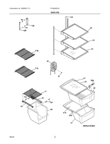05 - Shelves parts for Frigidaire Refrigerator FFSS2622NB5 from AppliancePartsPros.com