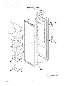 03 - Refrigerator Door parts for Frigidaire Refrigerator FFSS26D8RS0 from AppliancePartsPros.com