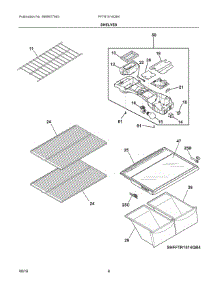 04 - Shelves parts for Frigidaire Refrigerator FFTR1514QB4 from AppliancePartsPros.com