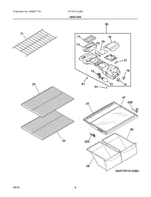 04 - Shelves parts for Frigidaire Refrigerator FFTR1514QB5 from AppliancePartsPros.com