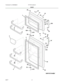 02 - Door parts for Frigidaire Refrigerator FFTR1514QWCA from AppliancePartsPros.com