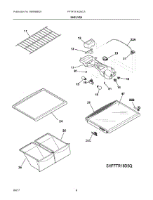 04 - Shelves parts for Frigidaire Refrigerator FFTR1514QWCA from AppliancePartsPros.com