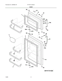 02 - Door parts for Frigidaire Refrigerator FFTR1514QWDA from AppliancePartsPros.com